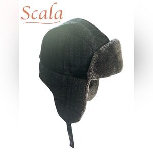 TRAPPER HAT WOOL FAUX FUR SCALA NEW